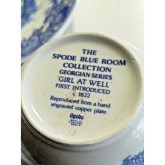 Spode blue Collection Georgian Series "Girl at Well" Cup & Saucer Set - Picture 9 of 10